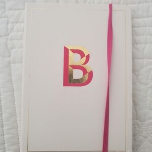 Opalhouse White Monogram Journal with Pink Ribbon Accent